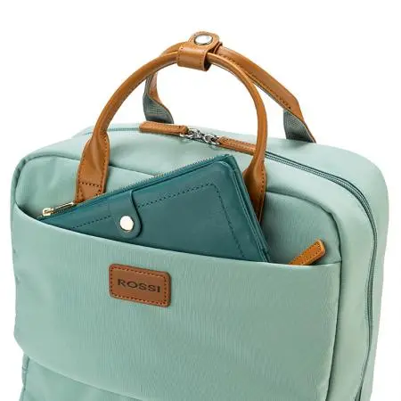 Дамска раница за лаптоп ROSSI-морско зелена - image 10