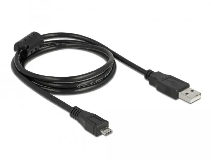 Καλώδιο DeLock, USB-A αρσενικό - MicroUSB-B αρσενικό, USB 2.0, 1 m, Μαύρο