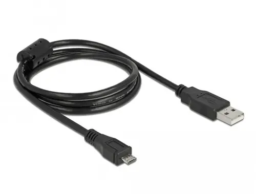 Καλώδιο DeLock, USB-A αρσενικό - MicroUSB-B αρσενικό, USB 2.0, 1 m, Μαύρο - 1