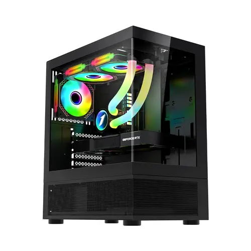 1stPlayer carcasă ATX - MIKU Mi7-A neagră - Ventilatoare inversate incluse