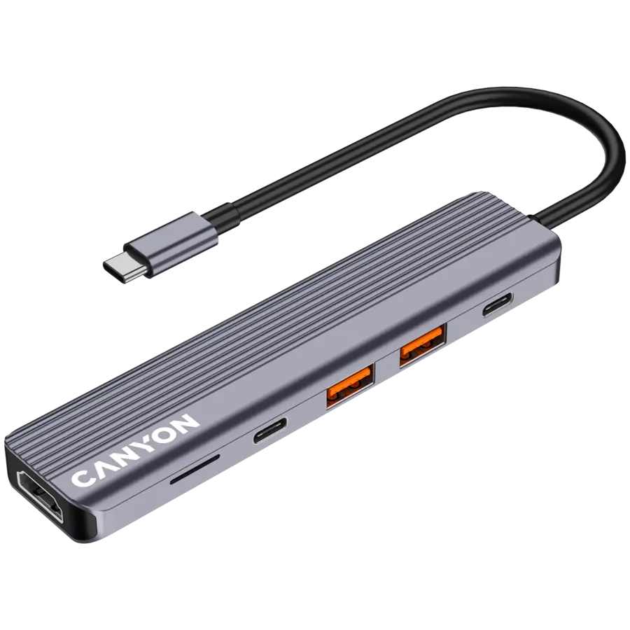 CANYON hub DS-17 6in1 4k USB-C Grey - image 2
