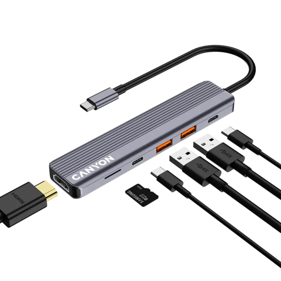 CANYON hub DS-17 6in1 4k USB-C Grey - image 5