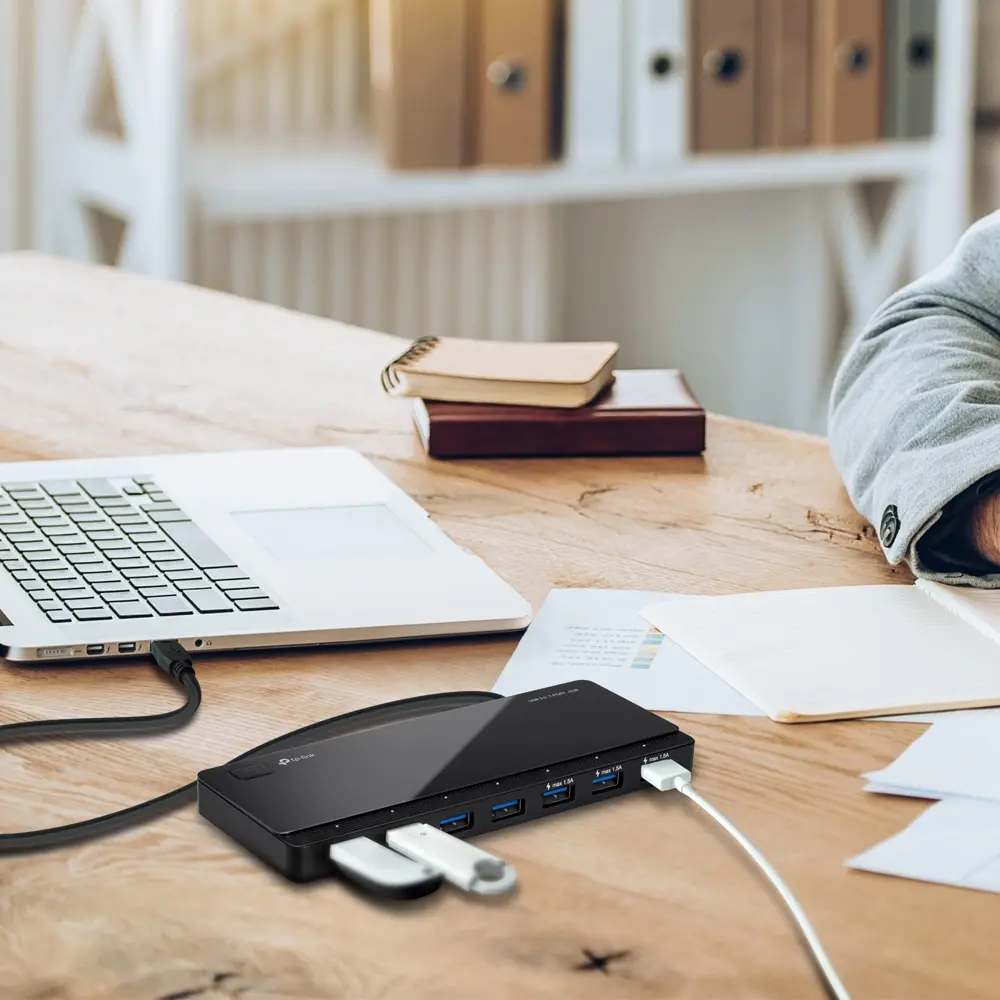 Хъб TP-LINK UH700, 7 USB 3.0 порта, 3 порта за зареждане, външно захранване - image 6