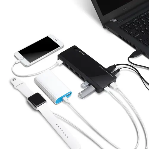 Hub TP-LINK UH720, 7 θύρες USB 3.0, 2 θύρες φόρτισης, εξωτερική τροφοδοσία - 3