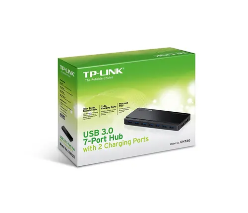 Хъб TP-LINK UH720, 7 USB 3.0 порта, 2 порта за зареждане, външно захранван - image 3