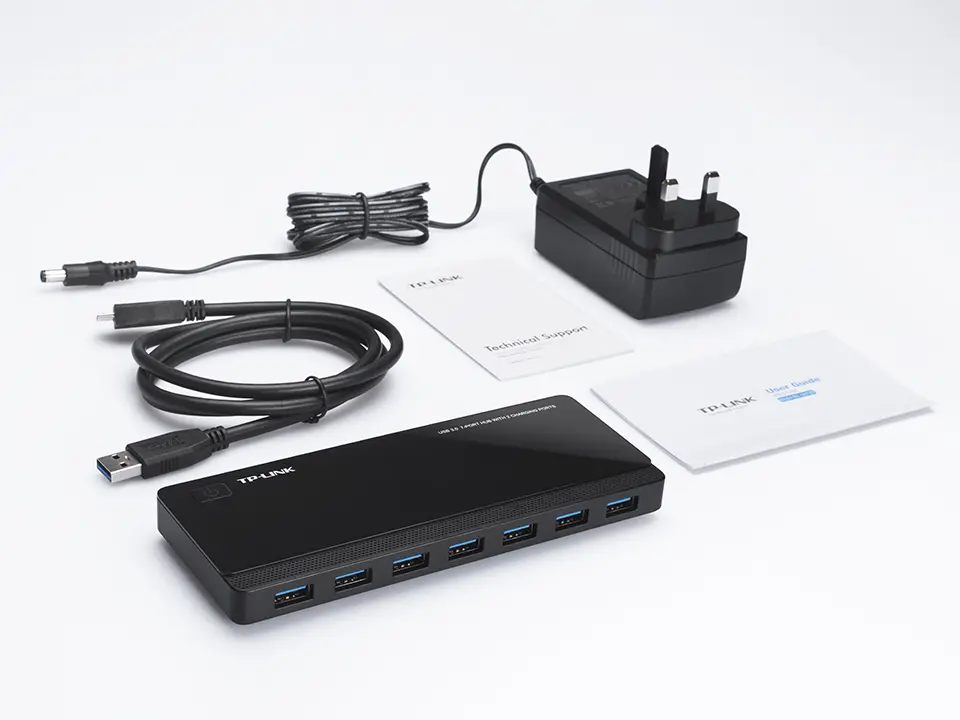 Хъб TP-LINK UH720, 7 USB 3.0 порта, 2 порта за зареждане, външно захранване - image 4