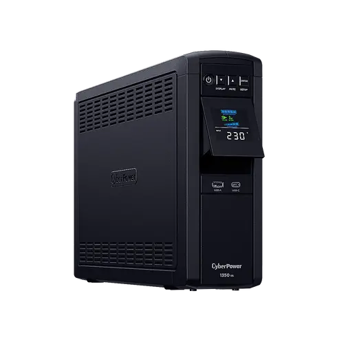 Енергоспестяващ UPS с AVR, цветен LCD дисплей и синусоидален изход (Active PFC съвместим), 1350VA/810W, 6x Schuko, Runtime at 500W ( min ):7, Surge protection; слот за SNMP карта; CP1350EPFCLCD - image 1