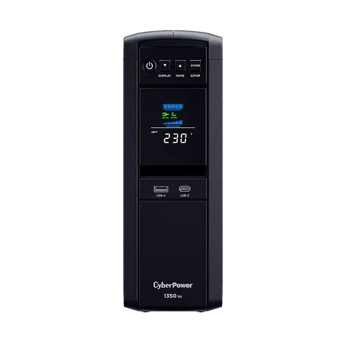 Енергоспестяващ UPS с AVR, цветен LCD дисплей и синусоидален изход (Active PFC съвместим), 1350VA/810W, 6x Schuko, Runtime at 500W ( min ):7, Surge protection; слот за SNMP карта; CP1350EPFCLCD - image 2