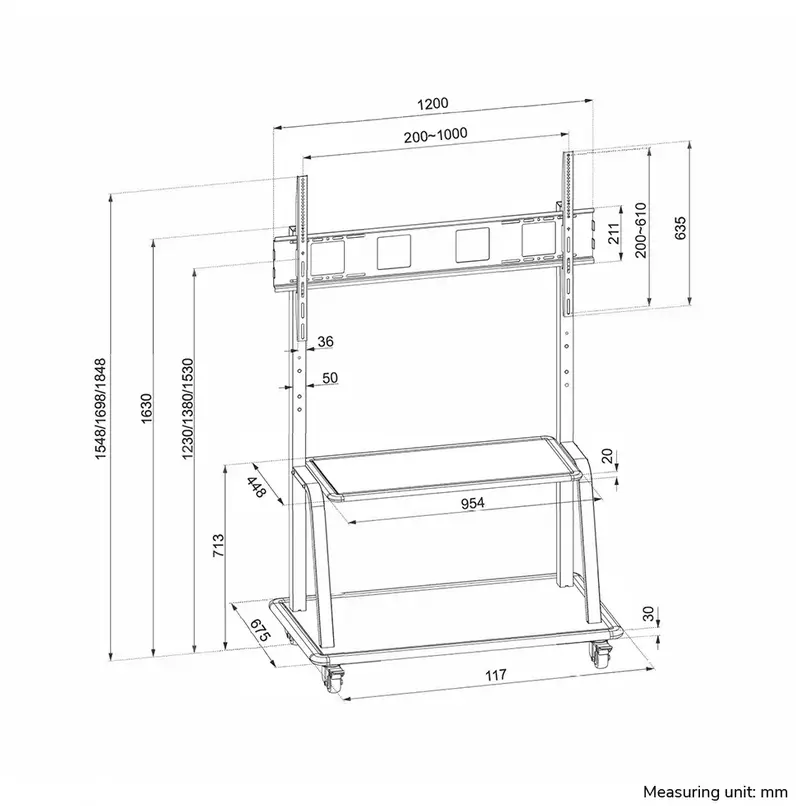 Стойка, Neomounts Mobile Flat Screen Floor Stand (stand+trolley) (height: 137-162 cm) box 1&2 - image 11