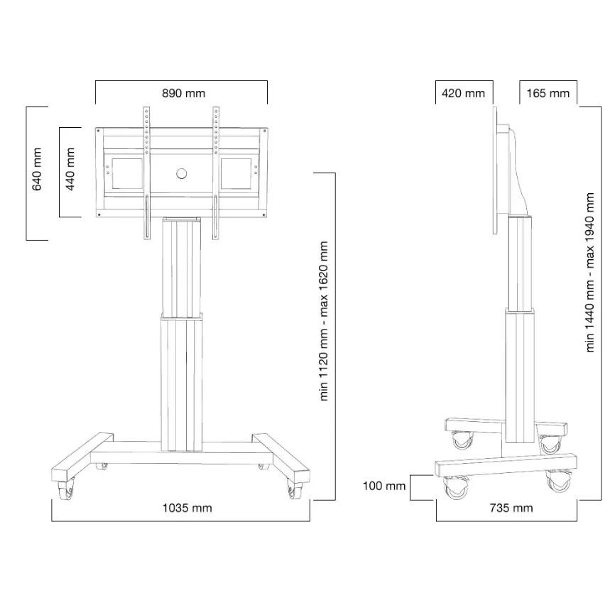 Стойка, Neomounts Motorised Mobile Floor Stand - VESA 200x200 up to 800x600 - image 5