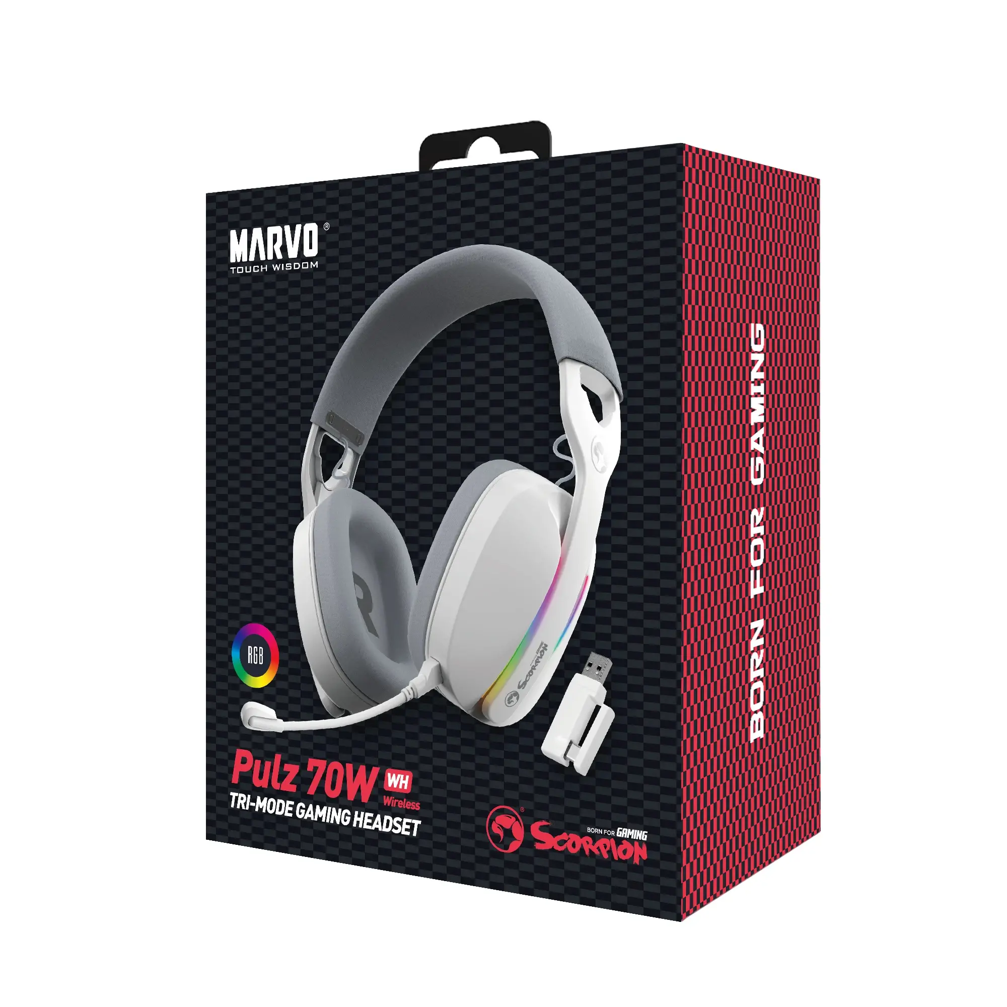 Marvo безжични геймърски слушалки Gaming Headphones Pulz 70W WH - Bluetooth, 2.4G - MARVO-HG9086W-WH - image 8