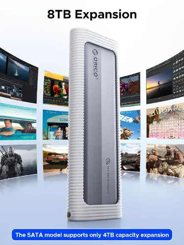 Orico външна кутия за диск Storage - Case - M.2 NVMe/SATA M/B key - USB3.1 Type-C, Silicone Protective Case, 10Gbps - AXM2S-G2-GY-BP - image 6