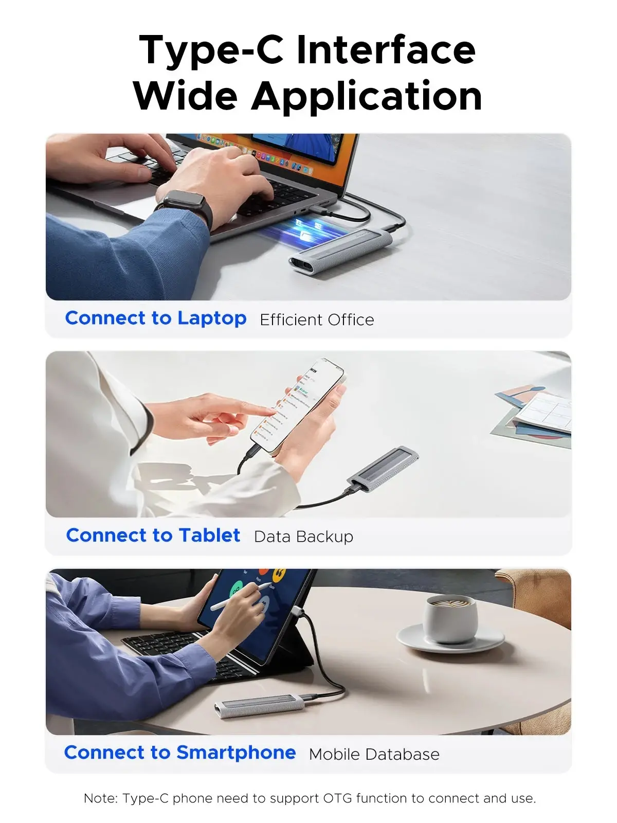 Orico външна кутия за диск Storage - Case - M.2 NVMe M-key 10 Gbps, Silicone Protective Case, USB-C/A - AXM2-G2-V1-GY - image 5