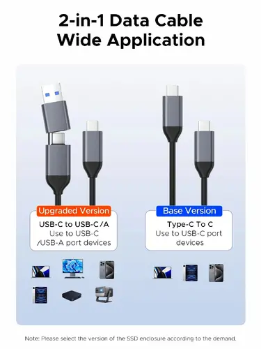 Orico carcasă externă pentru disc Storage - Case - M.2 NVMe M-key 10 Gbps, husă de protecție din silicon, USB-C/A - AXM2-G2-V1-GY - 8