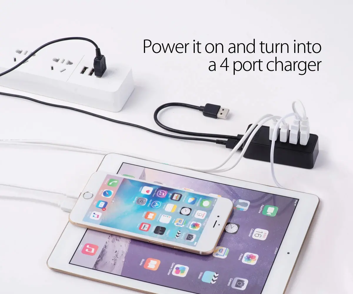 Orico USB hub USB2.0 HUB 4 θυρών - είσοδος USB/Micro USB, μαύρο - W5P-U2-100-BK-EP - image 12