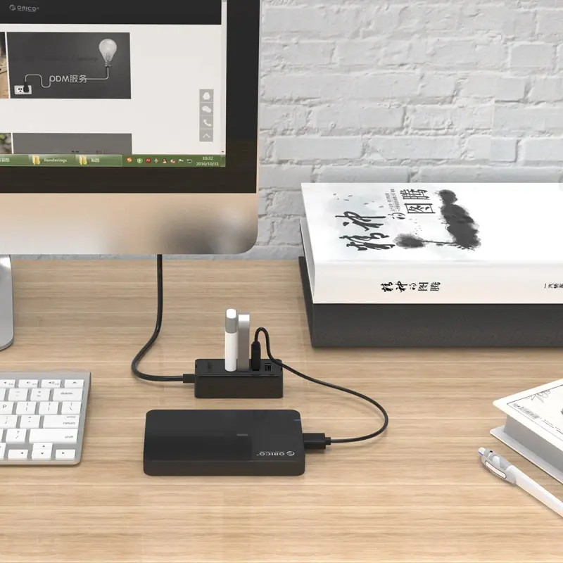 Orico hub USB2.0 HUB cu 4 porturi - intrare USB/Micro USB, negru - W5P-U2-100-BK-EP - image 4