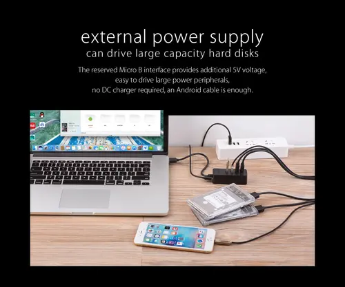 Orico USB2.0 HUB 4 θυρών - είσοδος USB/Micro USB, μαύρο - W5P-U2-030-BK-EP - 7