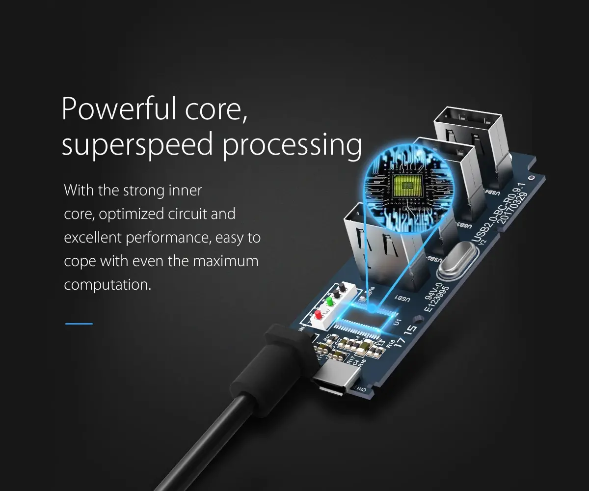 Orico hub USB2.0 HUB 4 porturi - intrare USB/Micro USB, negru - W5P-U2-030-BK-EP - image 8