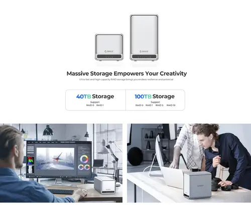 Orico NAS устройство Personal Cloud Storage MetaCube - TS200-EU-GY-BP - image 5