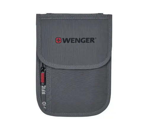 Portofel de gât pentru documente de călătorie Wenger Travel Document RFID Neck Pouch, gri - 1