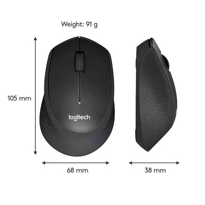 МИШКА LOGITECH M330 SILENT PLUS - 1000 dpi, USB 2.4GHz, 1xAA - Black - PN 910-004909 - image 7