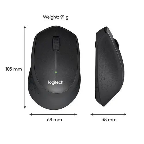 МИШКА LOGITECH M330 SILENT PLUS - 1000 dpi, USB 2.4GHz, 1xAA - Black - PN 910-004909 - image 7