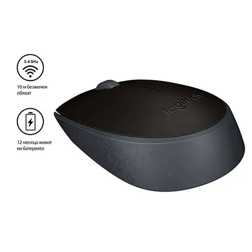 МИШКА LOGITECH M171 - RF Wireless, Alkaline - Wireless / Безжична - Black - PN 910-004424 - image 2