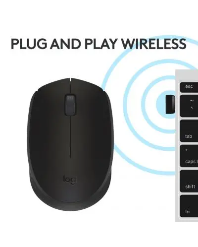 МИШКА LOGITECH M171 - RF Wireless, Alkaline - Wireless / Безжична - Black - PN 910-004424 - image 4
