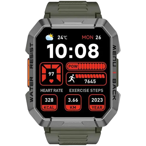 Blackview W60, 2.01inch HD,900mAh Battery, LED Flashlight & Compass Function, 24-hour SpO2 Detection + Heart Rate Monitoring, Monitor Sleep status, Calls and SMS notification, Khaki