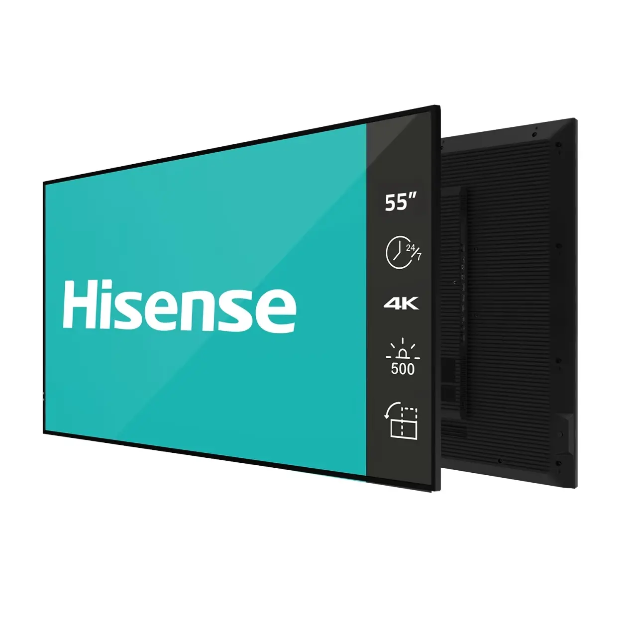 Широкоформатен дисплей, Hisense Digital Signage 55" DM series ; 24/7, 4K, 500 nit, 8ms, 1200:1, Auto Brightness, WiFi, BT 5.1, LAN, Android 11, VESA 300x300, Anti-glare