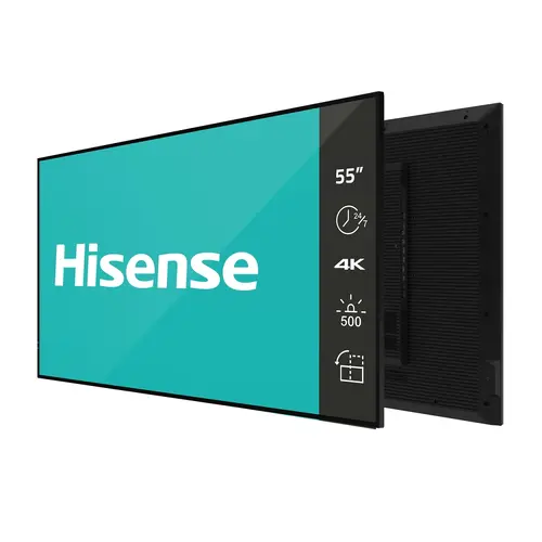 Display de format mare, Hisense Digital Signage 55" DM series ; 24/7, 4K, 500 nit, 8ms, 1200:1, Luminozitate automată, WiFi, BT 5.1, LAN, Android 11 - 1