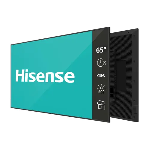 Широкоформатен дисплей, Hisense Digital Signage 65" DM series ; 24/7, 4K, 500 nit, 8ms, 1200:1, Auto Brightness, WiFi, BT 5.1, LAN, Android 11, VESA 400x400, Anti-glare