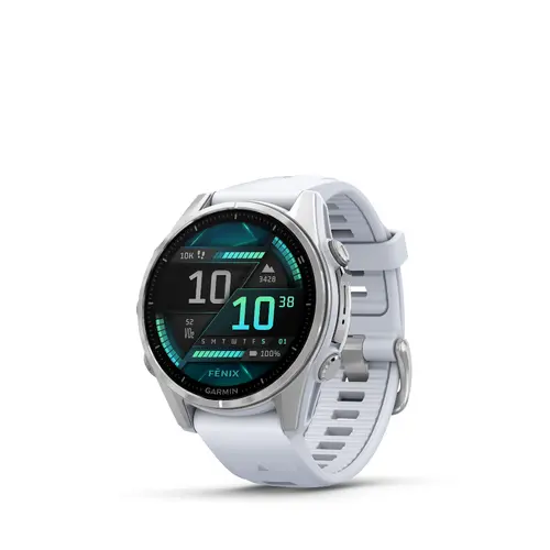 Garmin FĒNIX® 8 - 43 мм, AMOLED - FĒNIX® 8 - 43 мм, AMOLED - Silver с Whitestone силиконова каишка 010-02903-00
