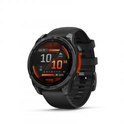 Garmin FĒNIX® 8 - 47 мм, AMOLED - FĒNIX® 8 - 47 мм, AMOLED - Slate Gray с Black силиконова каишка 010-02904-00