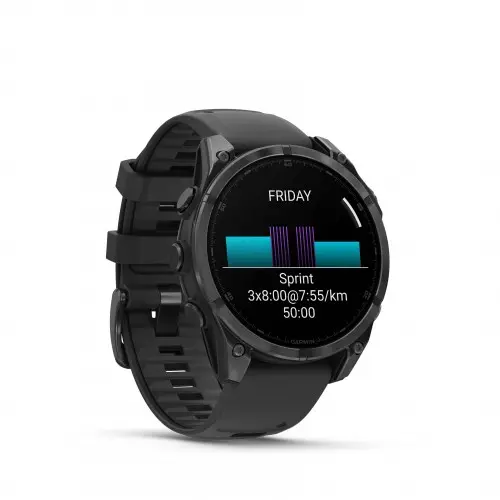 Garmin FĒNIX® 8 - 47 mm, AMOLED - FĒNIX® 8 - 47 mm, AMOLED - Slate Gray cu curea din silicon Black 010-02904-00 - image 2