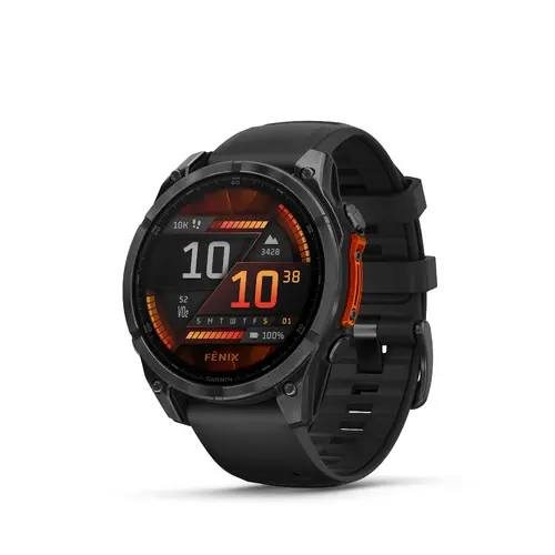 Garmin FĒNIX® 8 - 47 мм, AMOLED - FĒNIX® 8 - 47 мм, AMOLED - Slate Gray с Black силиконова каишка 010-02904-00