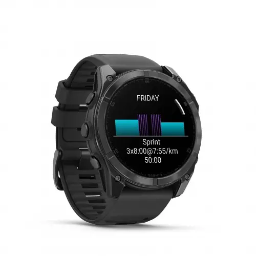 Garmin FĒNIX® 8 - 51 мм, AMOLED - FĒNIX® 8 - 51 мм, AMOLED, Sapphire - Titanium с Spark Orange/Graphite силиконова каишка 010-02905-11 - image 2