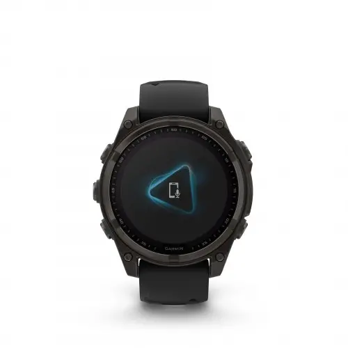 Garmin FĒNIX® 8 - 47 мм, SOLAR - FĒNIX® 8 - 47 мм Solar, Sapphire - Carbon Gray DLC Titanium с Black/Pebble Gray силиконова 010-02906-11 - image 1