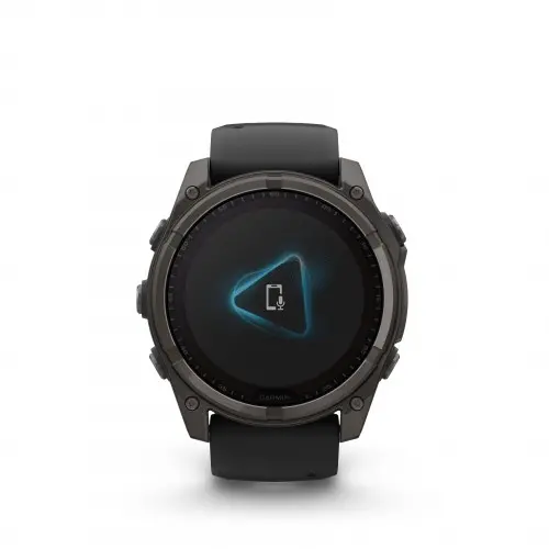 Garmin FĒNIX® 8 - 51 mm, SOLAR - fēnix 8 – 51 mm Solar, Sapphire - Carbon Gray DLC Titanium με σιλικονένιο λουράκι Black/Pebble Gray 010-02907-11 - 2