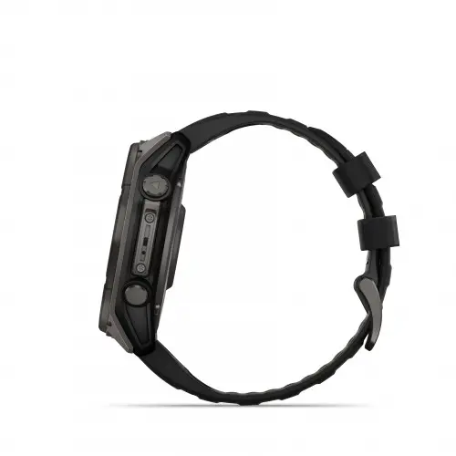 Garmin FĒNIX® 8 - 51 мм, SOLAR - fēnix 8 – 51 мм Solar, Sapphire - Carbon Gray DLC Titanium с Black/Pebble Gray силиконова каишка 010-02907-11 - image 3