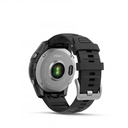Garmin FĒNIX® E - fēnix E – 47 мм, AMOLED - Stainless Steel с Black силиконова каишка 010-03025-00 - image 2