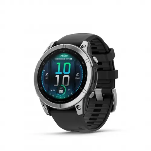 Garmin FĒNIX® E - fēnix E – 47 мм, AMOLED - Stainless Steel с Black силиконова каишка 010-03025-00