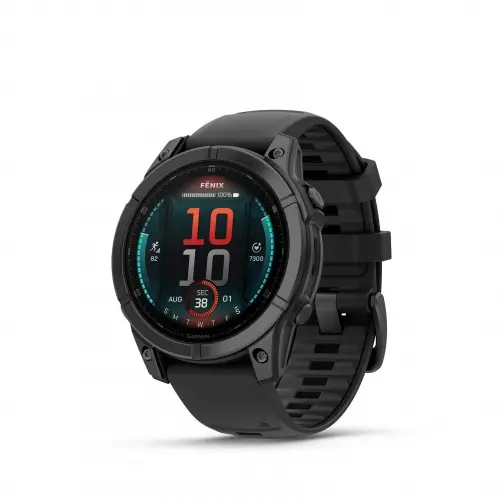 Garmin FĒNIX® E - fēnix E – 47 mm, AMOLED - Slate Gray Steel с Black силиконова каишка 010-03025-01