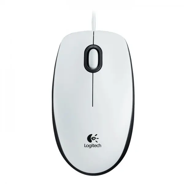 МИШКА LOGITECH M100 - Corded Mouse / Optical Tracking Sensor - Жична - White - PN 910-006764