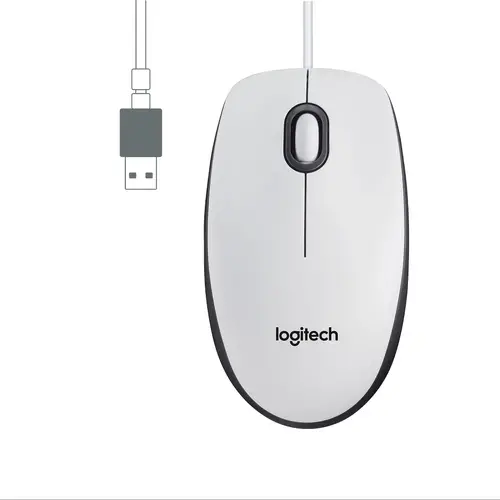 МИШКА LOGITECH M100 - Corded Mouse / Optical Tracking Sensor - Жична - White - PN 910-006764 - image 3