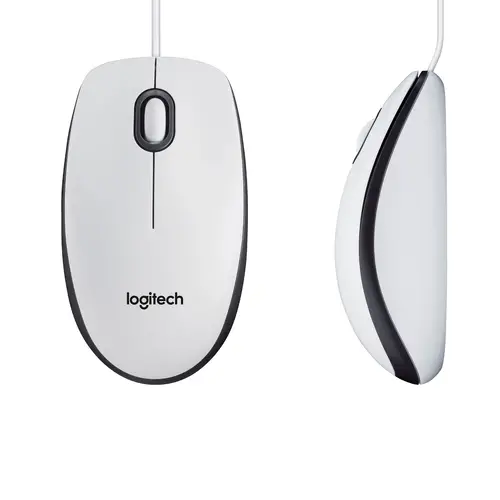 МИШКА LOGITECH M100 - Corded Mouse / Optical Tracking Sensor - Жична - White - PN 910-006764 - image 4