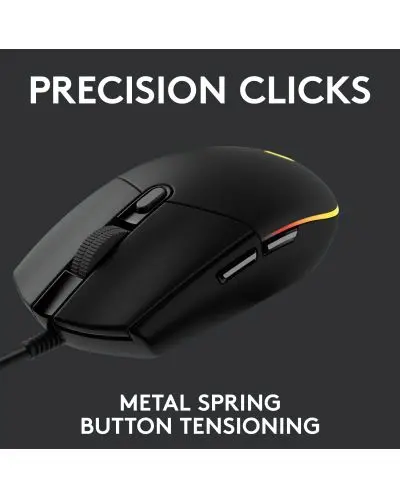ГЕЙМЪРСКА МИШКА LOGITECH G102 LIGHTSYNC - Дясна ръка - USB Тип-A, 8000 DPI - Black - PN 910-005823 - image 5