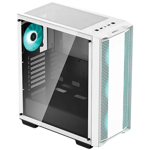 DeepCool CC560 WH V2, Mid Tower, Mini-ITX/Micro-ATX/ATX, 1xUSB3.0, 1xUSB2.0, 1xAudio, 4x120mm Pre-Installed LED Fans, Tempered Glass, Mesh Panel, White - image 1