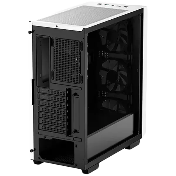 DeepCool CC560 WH V2, Mid Tower, Mini-ITX/Micro-ATX/ATX, 1xUSB3.0, 1xUSB2.0, 1xAudio, 4x120mm Pre-Installed LED Fans, Tempered Glass, Mesh Panel, White - image 3