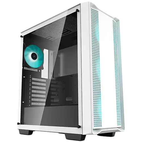 DeepCool CC560 WH V2, Mid Tower, Mini-ITX/Micro-ATX/ATX, 1xUSB3.0, 1xUSB2.0, 1xAudio, 4x120mm Pre-Installed LED Fans, Tempered Glass, Mesh Panel, White
